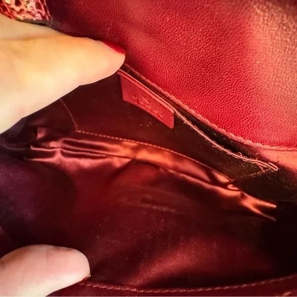 Rare Gucci Broadway Bordeaux Burgundy Velvet Sequins Clutch and Heels Set 6.5 - Picture 7 of 16